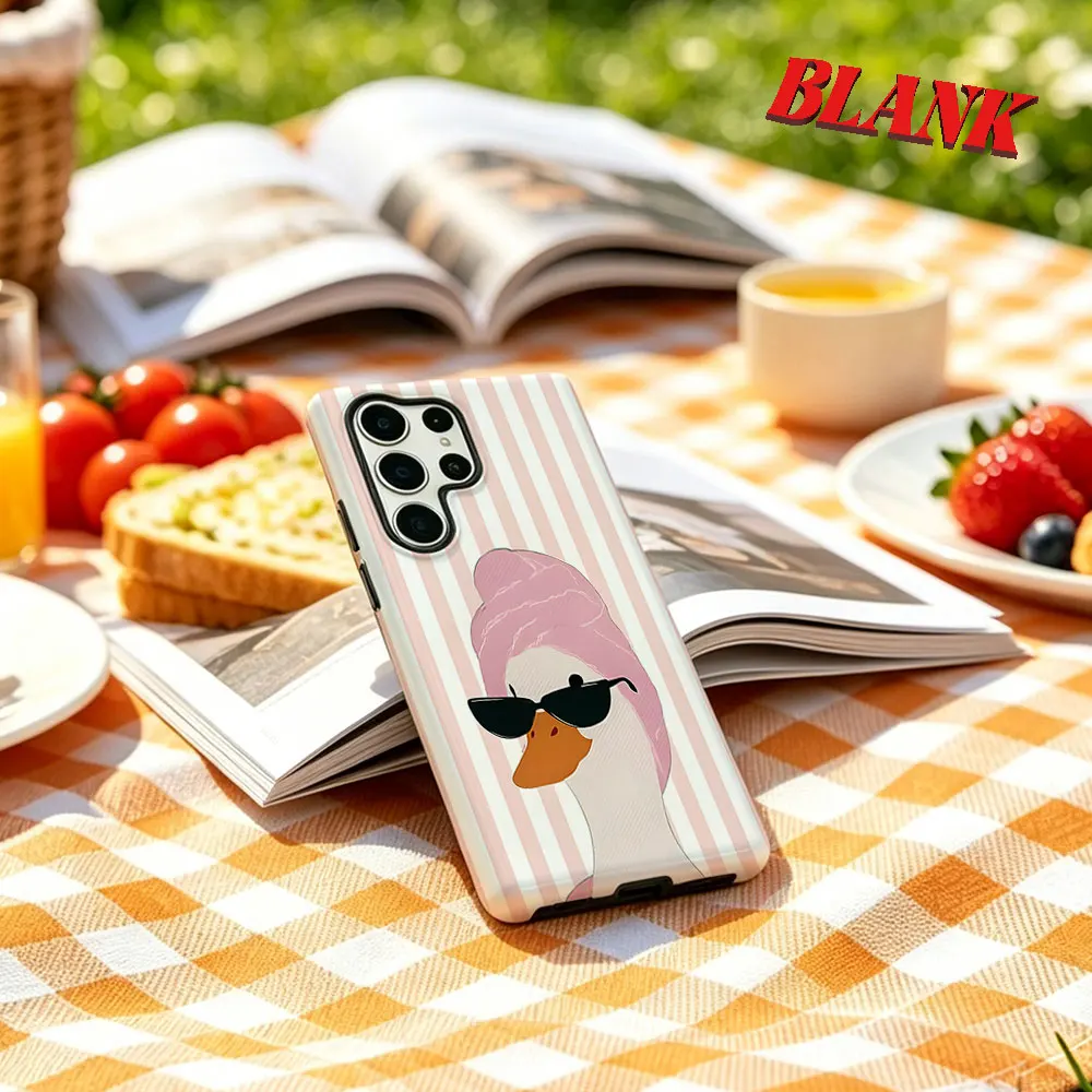 Cool Duck with Towel For Samsung Galaxy Phone Case S23 A57 S20 S25 FE S26 Plus S24 Ultra A56 A37 2-IN-1 Shockproof Bumper