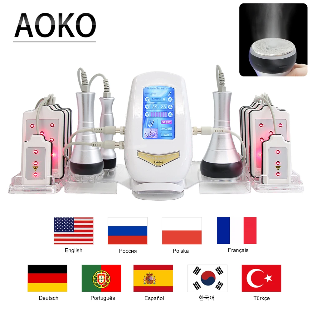 AOKO 4 in 1 40K  Fat Burning Machine Body Shaping Massage Weight Loss Beauty Device Anti-wrinkle Body Massage Cavitation Machine