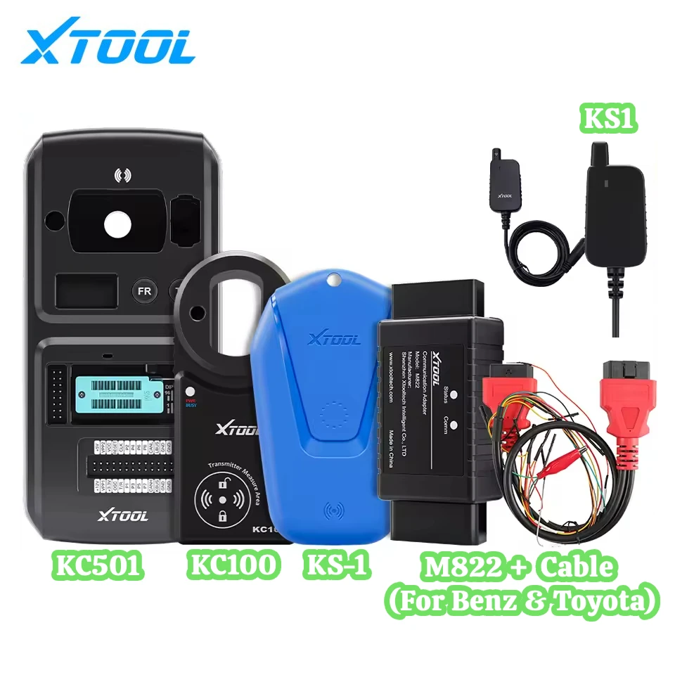 Полный комплект XTOOL KC501 KC100 KS-1 SK1 M822 с кабелем для программирования автомобильных ключей и иммобилайзеров, совместим с X100MAX
