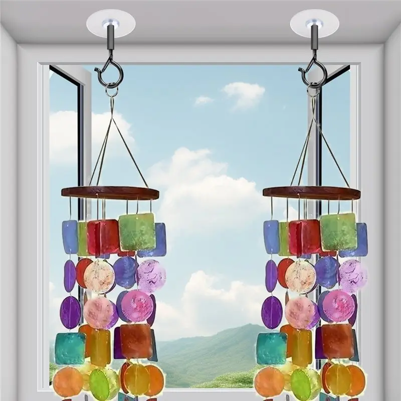 B97A-Ceiling Hooks No Hole No Drilling Adhesive For Hanging Plants, Lights Wind Chimes Lantern-Sticky J Hooks Eye Hook