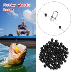 100pcs New 3mm-12mm Black Round Soft and Hard Beans Fishing Beads Space Stopper Black Fishing Lures bait Hook Rig Accessories
