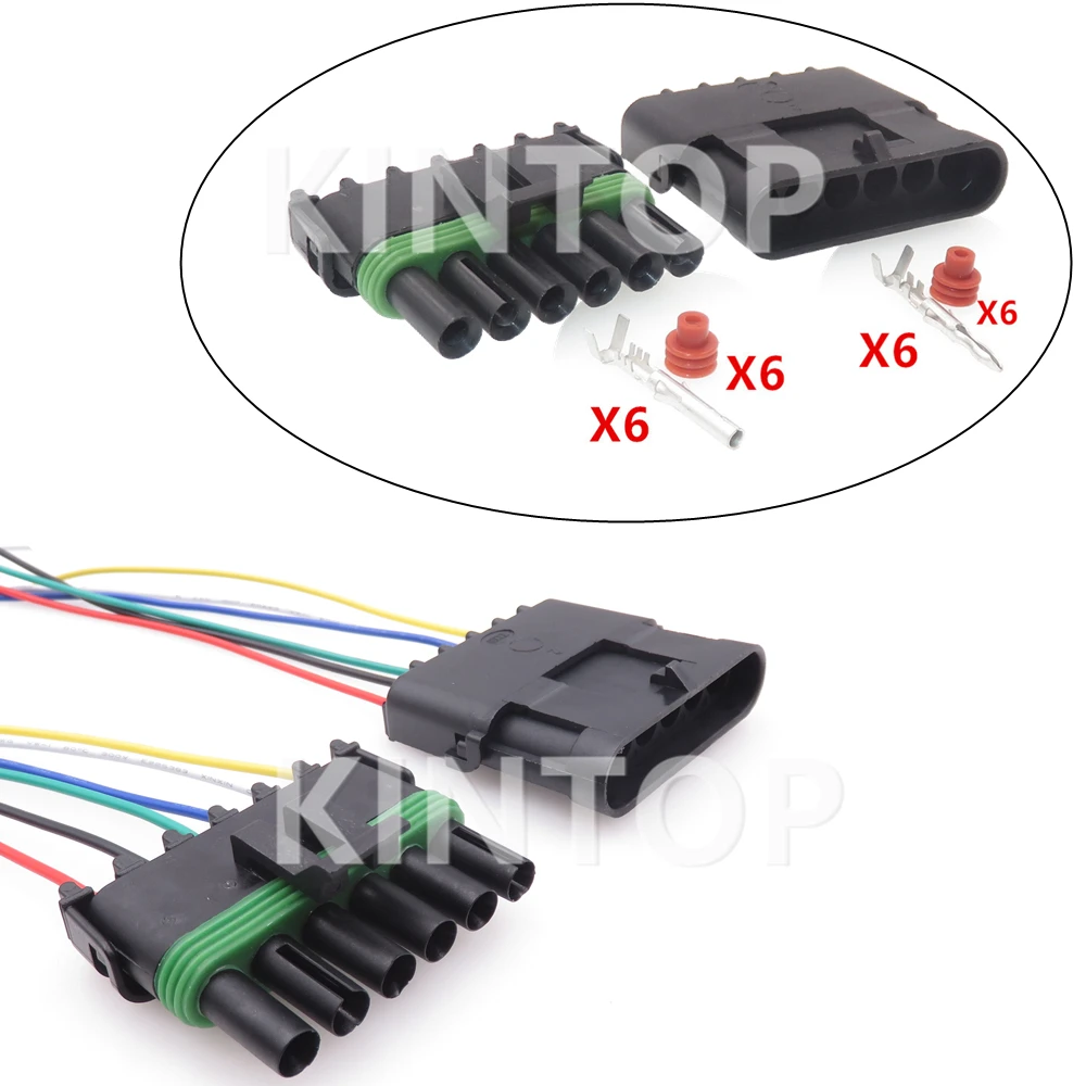 1 Set 6 Pins AC Assembly Car Accelerator Pedal Wiring Sealed Plug Car Adapter 12015799 12010975 Auto Wire Connector With Wires