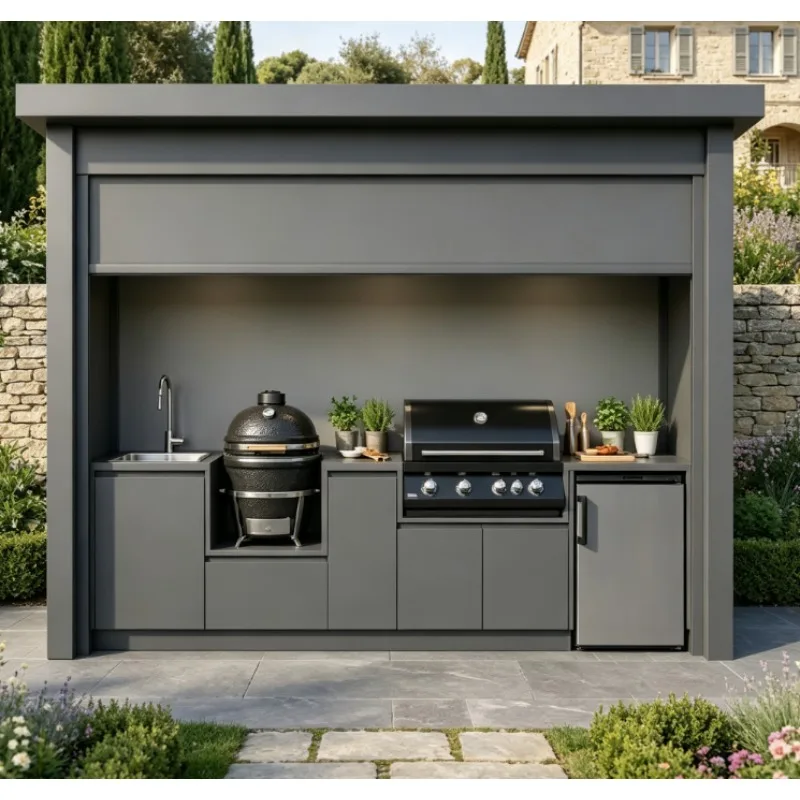 304 stainless steel outdoor kitchen electric door cabin with 5-year warranty, environmentally friendly and moisture-proof