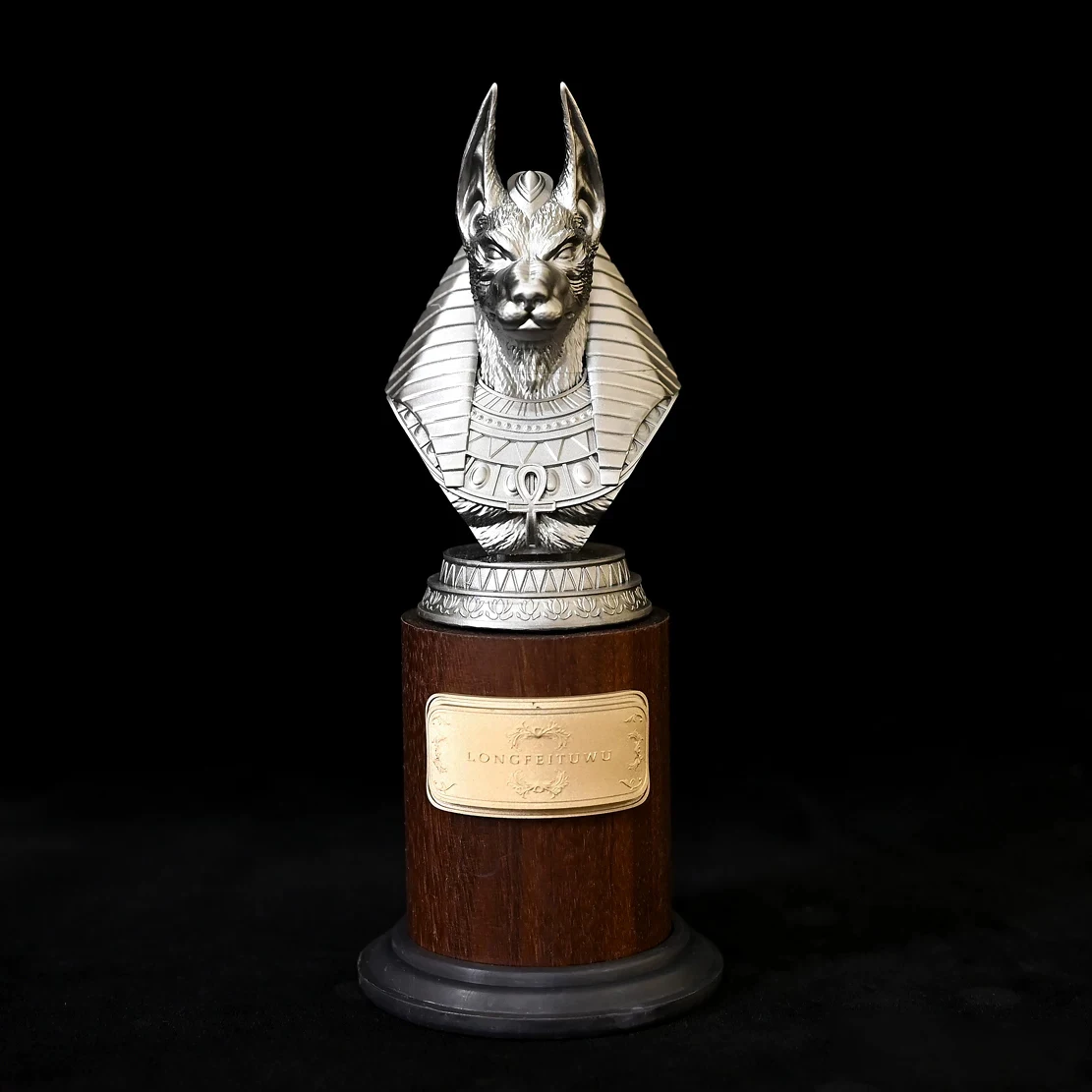 Handmade Epoxy Resin Anubis Egyptian God Statue 170mm - Large Desktop Home Office Decor
