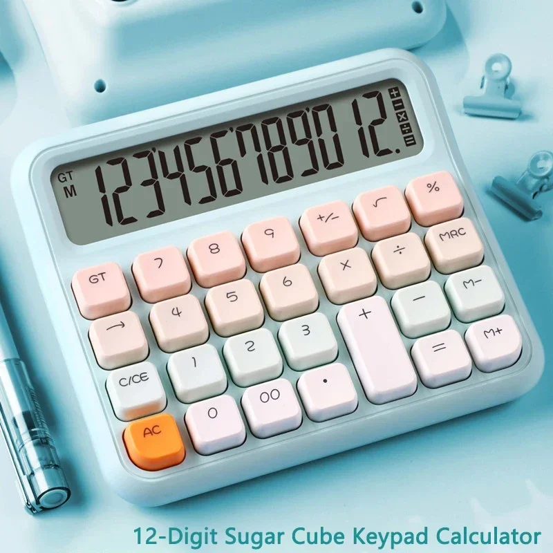 Korea Kawaii Small Sugar Calculator Simple Solid Color High keyboard Computer Students Cute Electronic Calculator