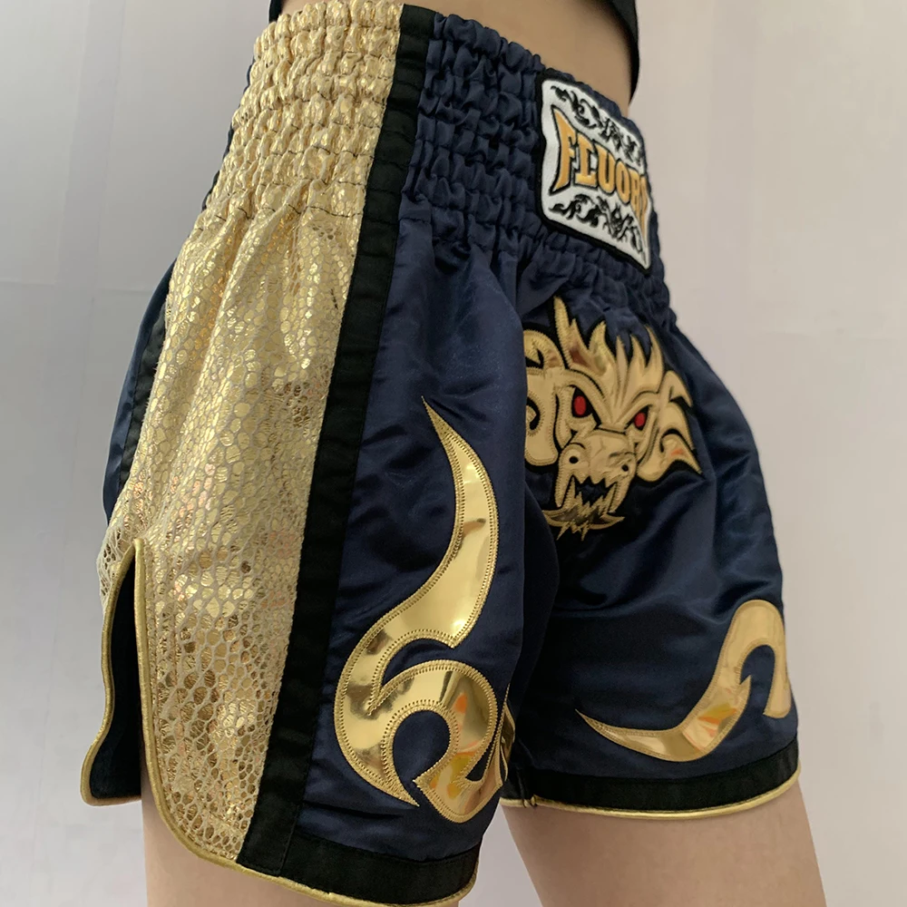FLUORY MTSF99 MMA Fighting Muay Thai Shorts Boxeo Boxer Training Sports High Quality Kick Boxing Fitness Athletic Pants For Kid
