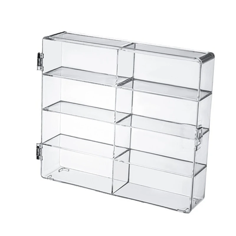 Acrylic Storage with 8 Container for Miniature Car and Trinkets Clear Acrylic Display Case for Collectibles