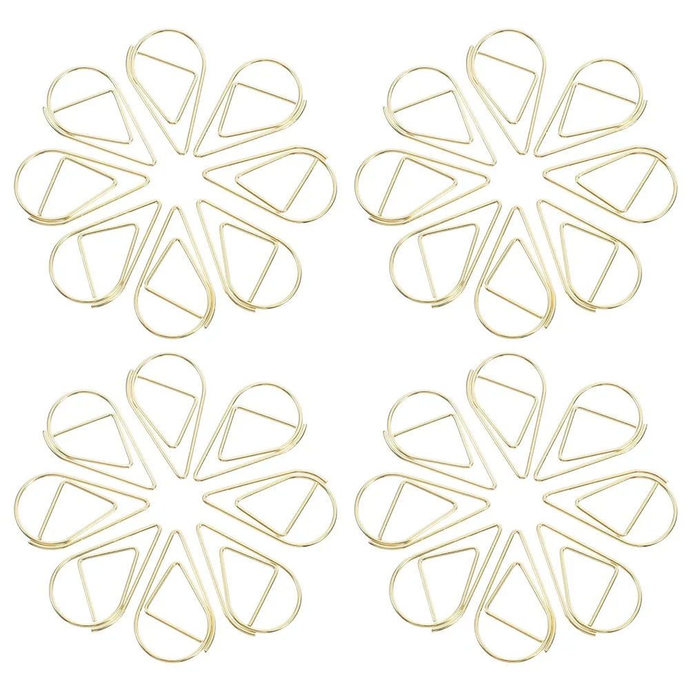 

200Pcs Waterdrop Shaped Paper Clips Small Gold Metal Document Clips Decorative Office School Journal Bookmark Paperclips Small