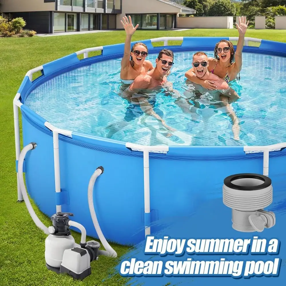 

New 1.25 to 1.5 Pool Hose Adapter Type B With Adjustment Hoop Pool Filter Pumps Adapters Rubber Metal Filter Pump Interface