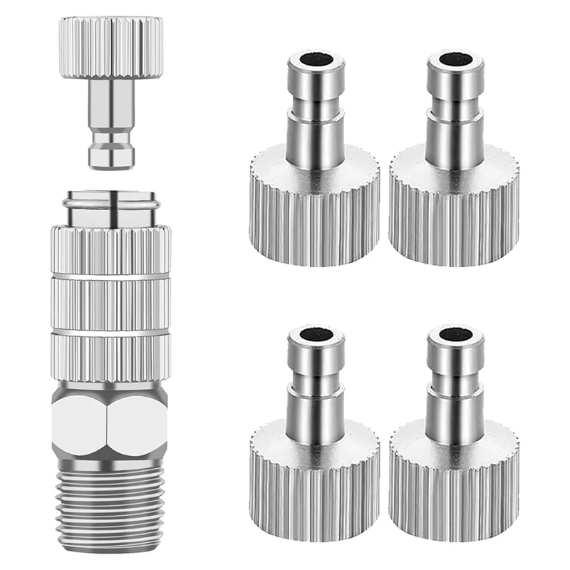 Airbrush Quick Release Coupling Disconnect Adapter With 1/8Inch 5 Male And 1 Female Fittings