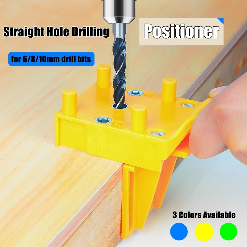 6/8/10mm Woodworking Drill Bit Set with Straight Hole Drilling Locator Clamp for Carpentry Handheld Drill Guide Hole Saw Tool