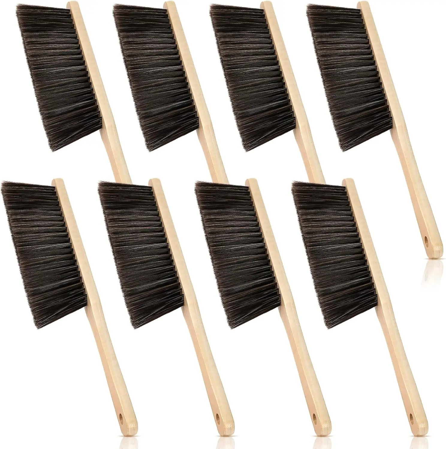 

8 Pieces Wooden Dust Brush Bulk Hand Broom Bench Soft Bristle Cleaning Outdoor Furniture Brushes with