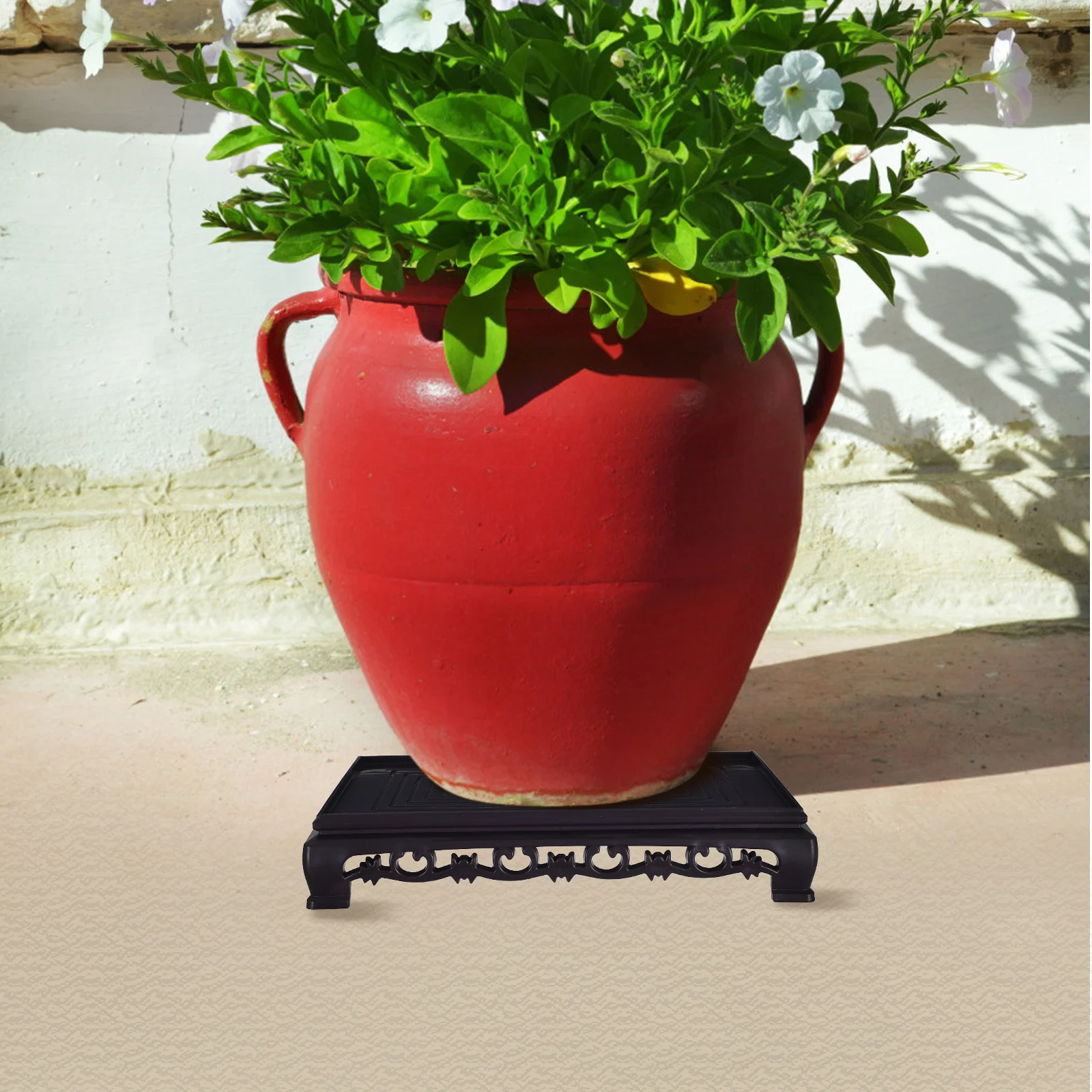 

2Pcs Rectangular Base Potted Plant Riser Sturdy Plastic Plant Stand for Crafts Vases Fish Bowls Desktop Succulent Plants Display