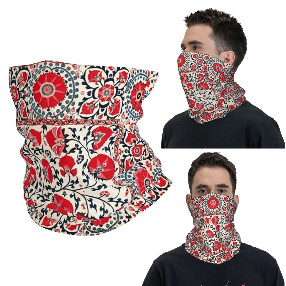 Shakhrisyabz Suzani Uzbekistan цветочная вышивка бандана на шею маска с принтом шарф многофункциональный головной убор для мужчин женщин взрослых