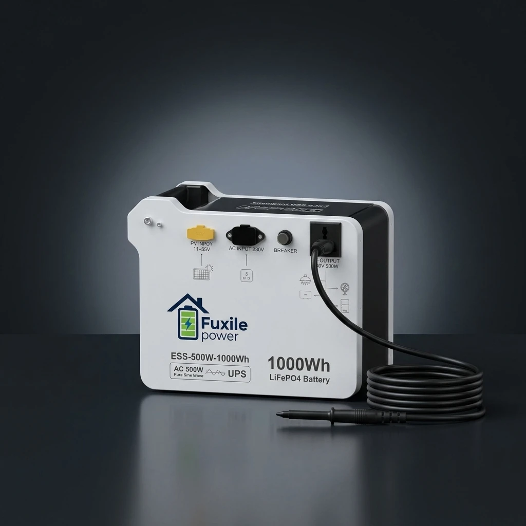 500W Portable Power Station 1000Wh LiFePO4 Battery With 6 Outputs Wireless Charger Pure Sine Wave Generator For Home Backup
