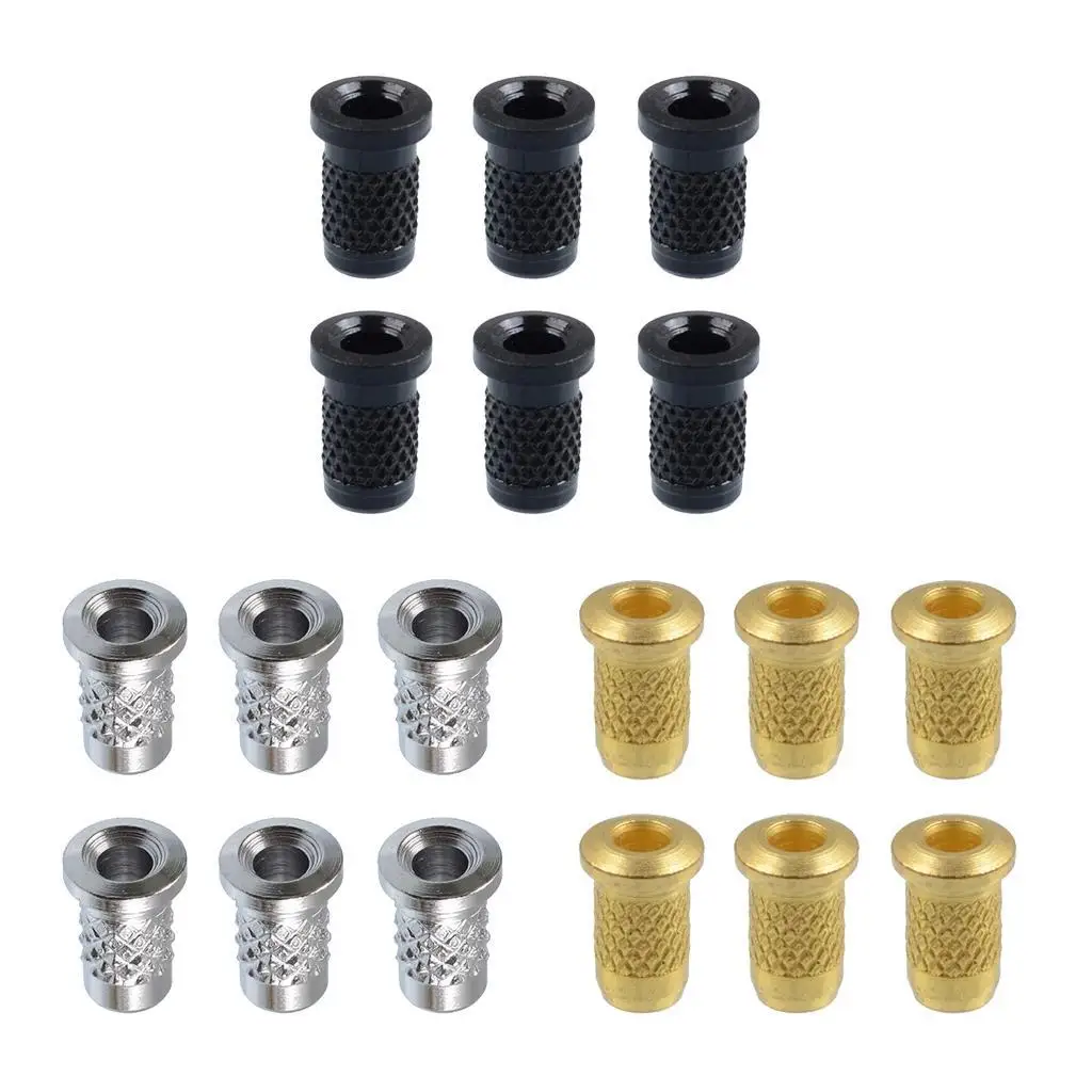 Tooyful 6 Pieces Iron Guitar Through Body String Mounting Ferrules Bushings for Electric Guitar Replacement Parts