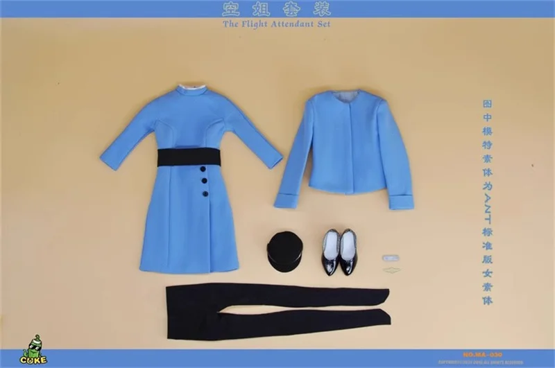 In Stock CUKE TOYS 1/6 Scale MA-030 Sexy Temperament Flight Attendant Costume Set Fit 12inch Action Figure Model Toys