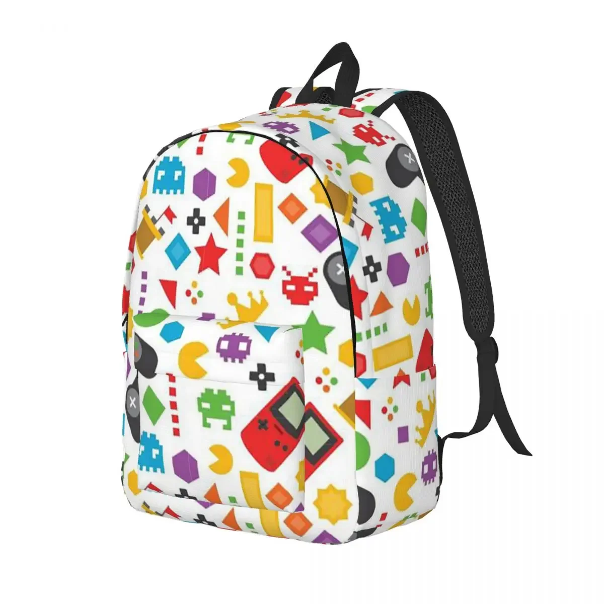 Gamer Handle Cool Backpack for Kindergarten Primary School Student Game Lovers Bookbag Boy Girl Kids Canvas Daypack Hiking