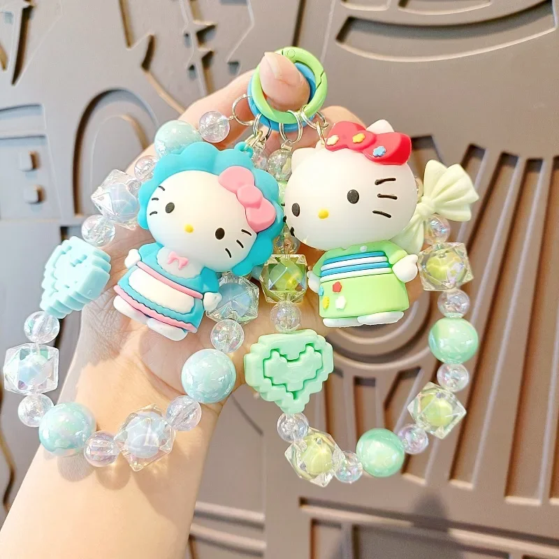 Sanrio Cartoon Cartoon Hello Kitty Mobiele Telefoon Hanger, Nieuwe Dress-Up Kraal Armband Cartoon Pop Meisje Schattige Tas Hanger Decoratie