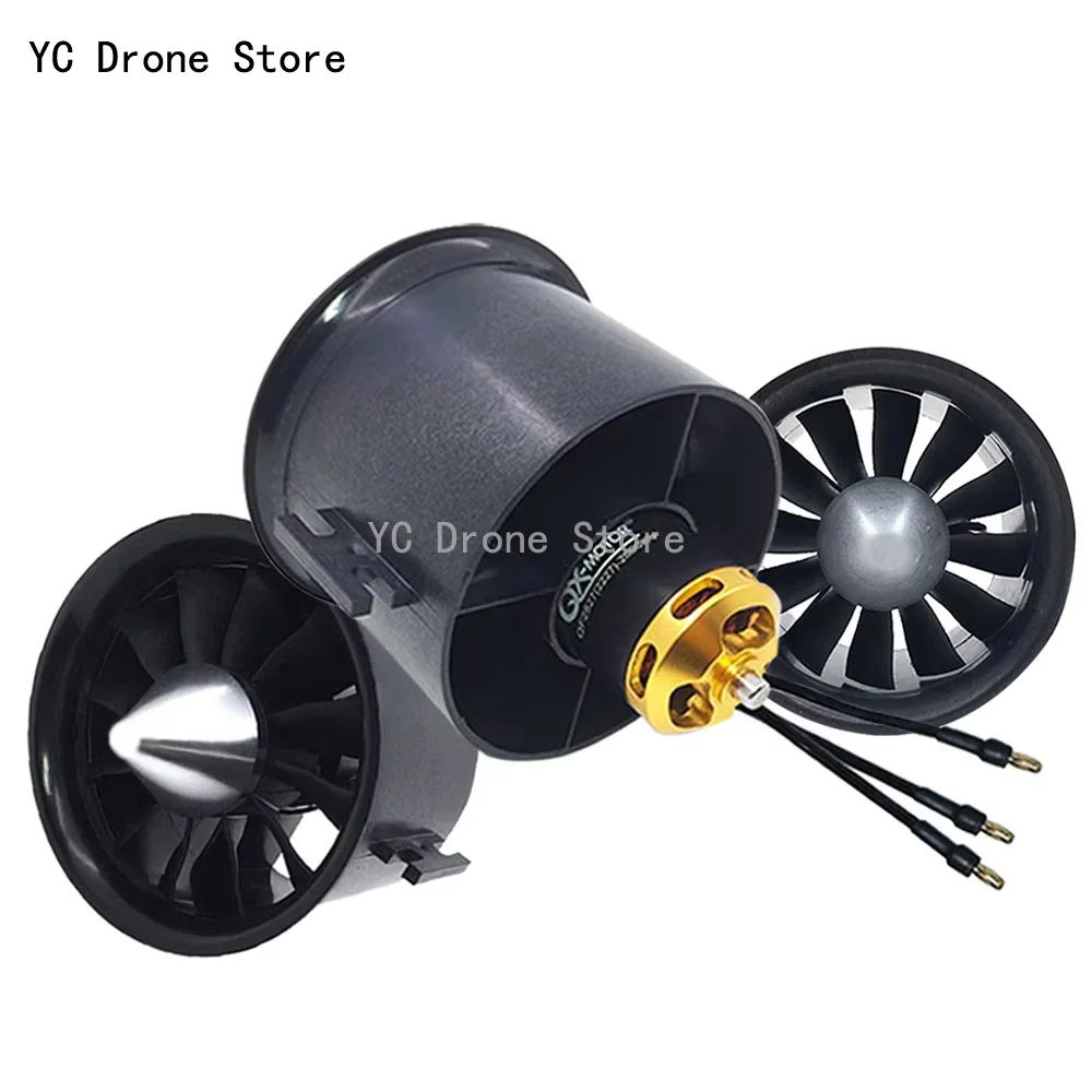 QX-Motor 70mm EDF QF2827 Brushless Motor 12-Blade Ducted Fan 4S/6S for RC Jet Aircraft
