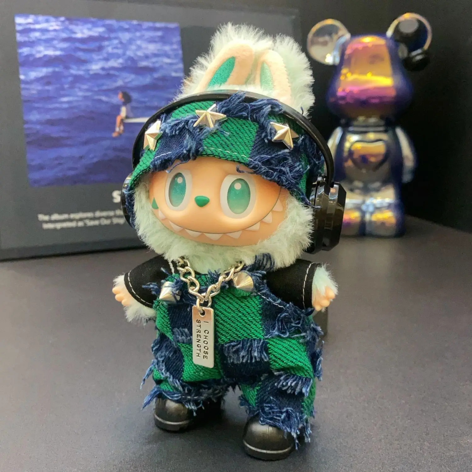 

For 17cm Labubu Clothing Set Trendy Fashionable Star Hat Contrasting Color Design 3.0 Labubu Clothes outfit Doll Accessories