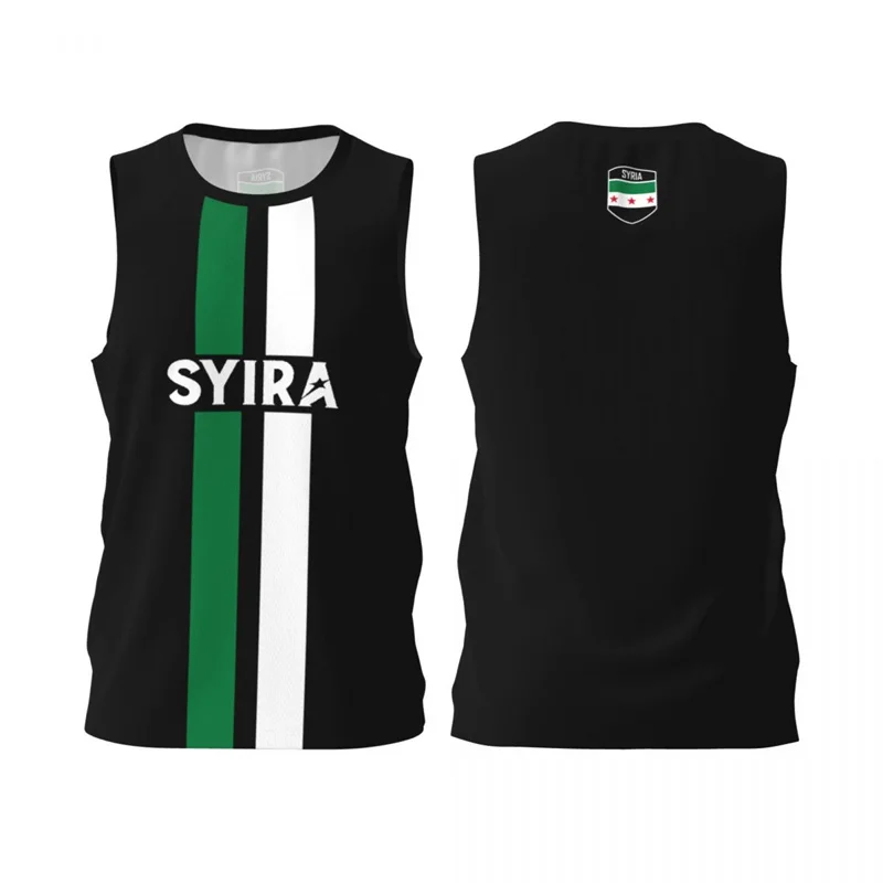 Syria Flag  Men's Sleeveless T-shirt 3D Print Stripe Casual Fashion Tank Tops Summer Sport Gym Quick Dry Oversized Men Clothing