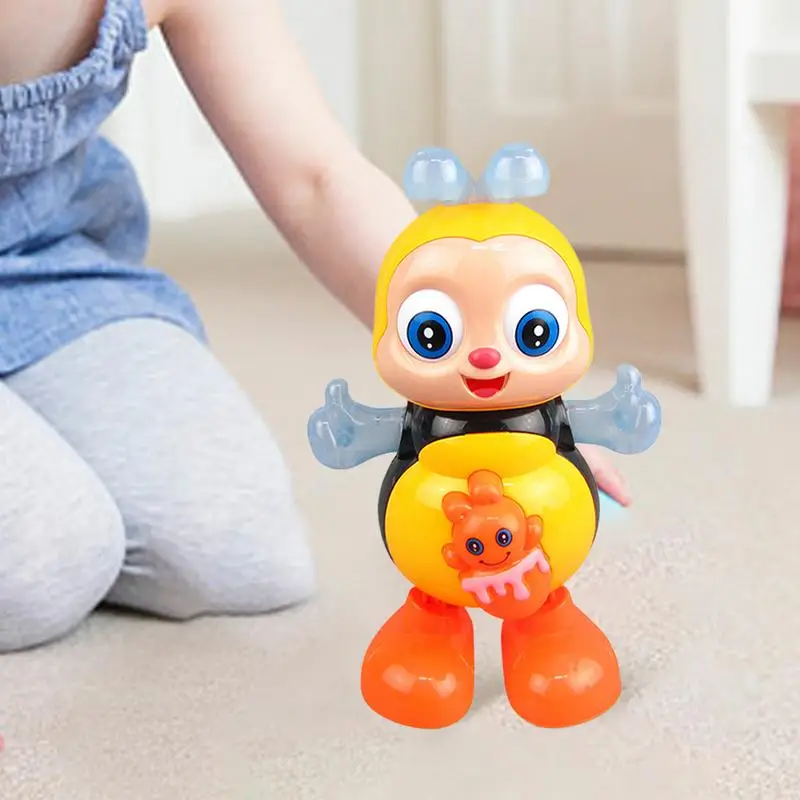 Dancing Toy Electric Bee With Music & Lights Sensory Fun Developmental Cartoon Dancing Bee For Kids Christmas Easter Basket