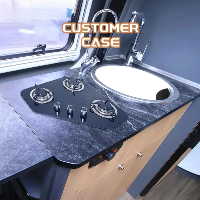 New Product Yahct RV Gas Stove 2/3 Burner Cooktop Combo Built-in L.P.G Gas Electric Ignition SMART VOLUME With BIG POWER GR-B003