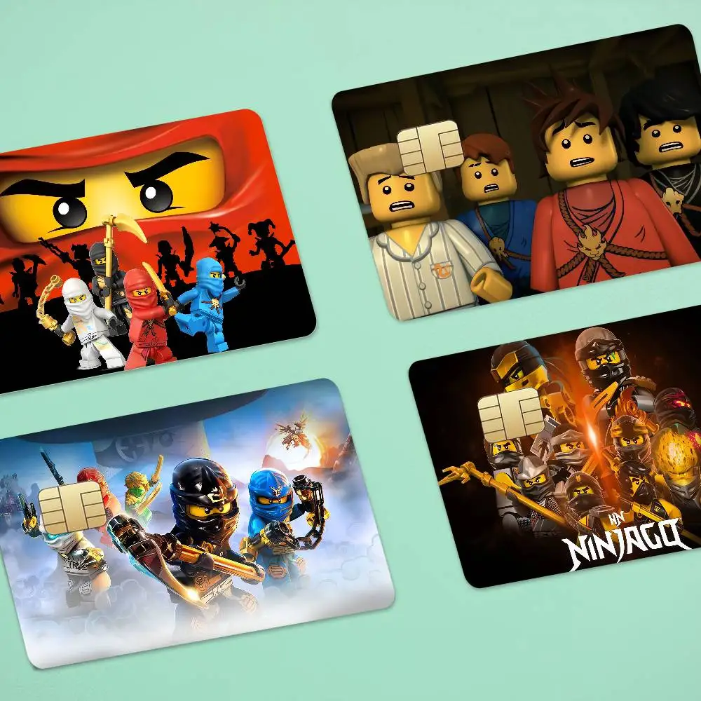 Anime N-Ninjago Anime Cartoon 1 Set Of 4 Pcs Bear Skin Sticker Film Tape Case For Big Credit Debit Card Front Side