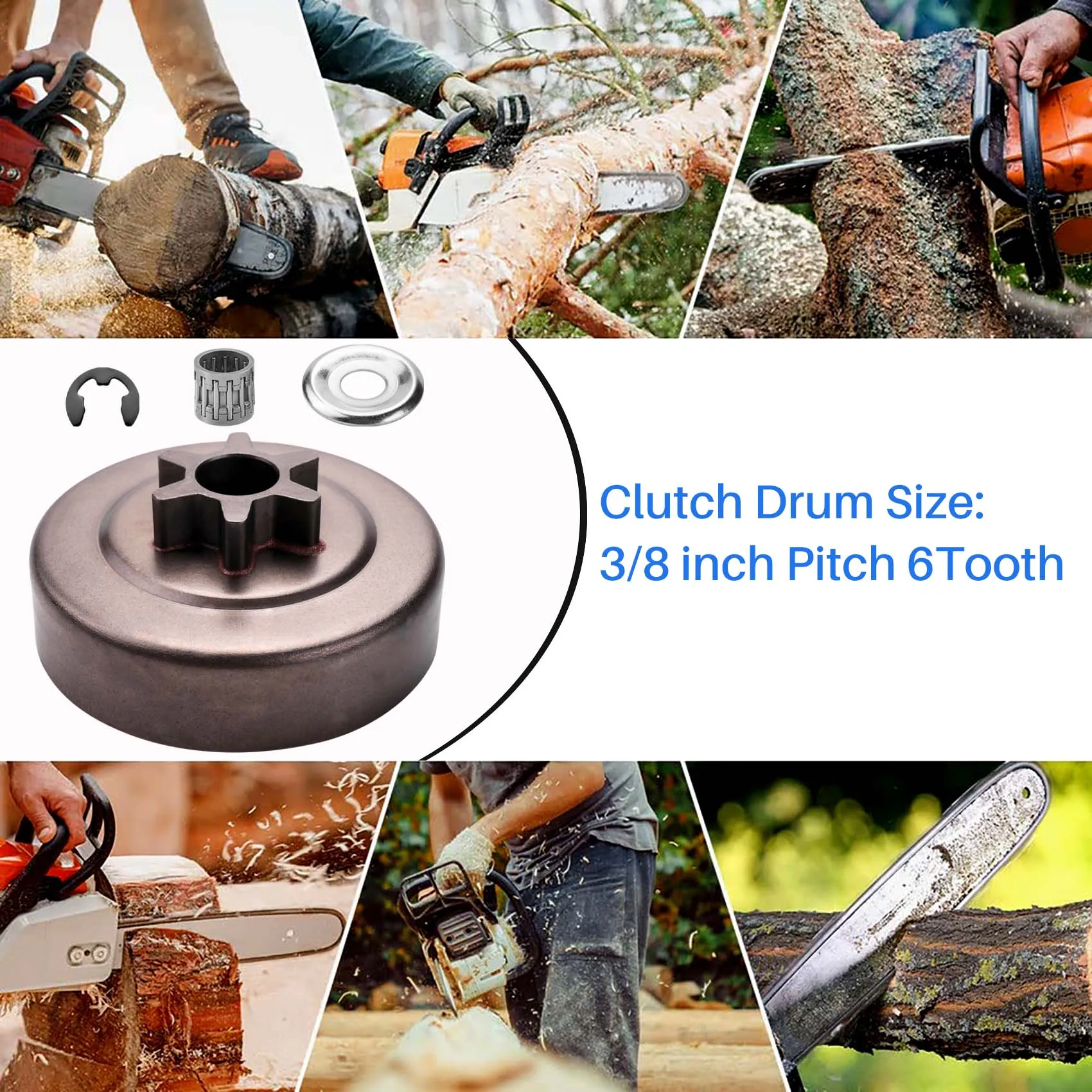 

ABWP-3/8 6T Комплект шайб звездочки барабана сцепления для бензопилы Stihl 017 018 021 023 025 Ms170 Ms180 Ms210 Ms230 Ms250 1123