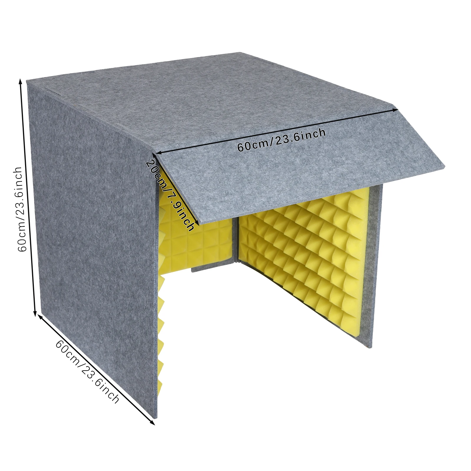 60 * 60 * 60 cm schalldichte Desktop-Abdeckung, tragbare Gesangsaufzeichnungskabine, schallabsorbierendes Gesangsschild, geeignet für Häuser, Spielzimmer