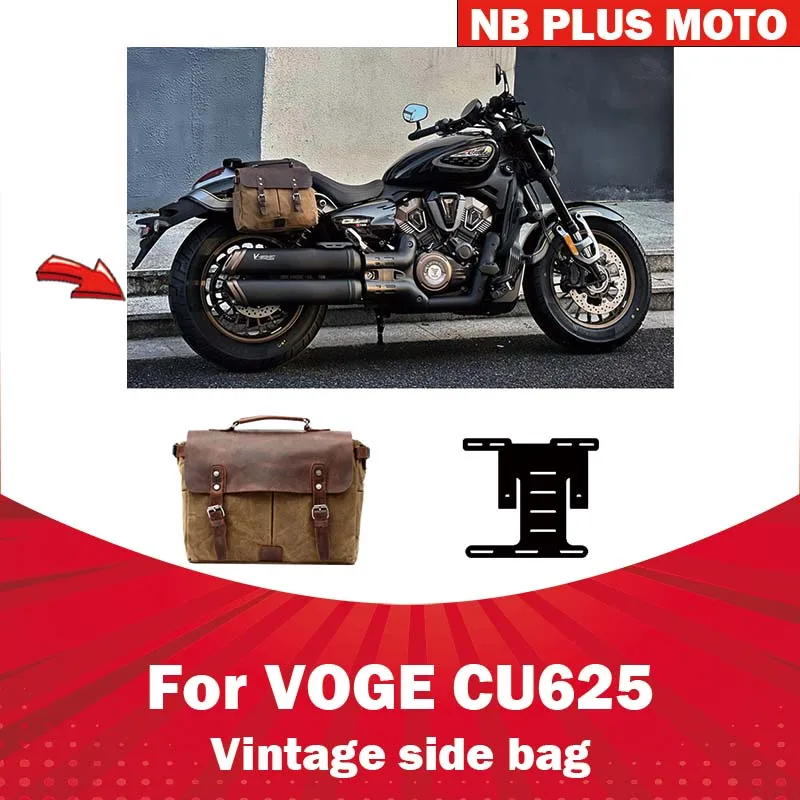 

【Premium】For VOGE CU625 Side Bag Motorcycle Modification Accessories Retro Cowhide Canvas Cycling Motorcycle Tail Bag