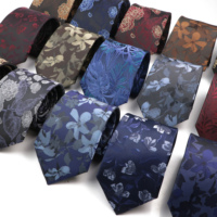 Novelty Men's Tie Chic Design Floral Leaves Dot Red Blue Brown Neckties For Wedding Party Business Daily Wear Shirt Accessories