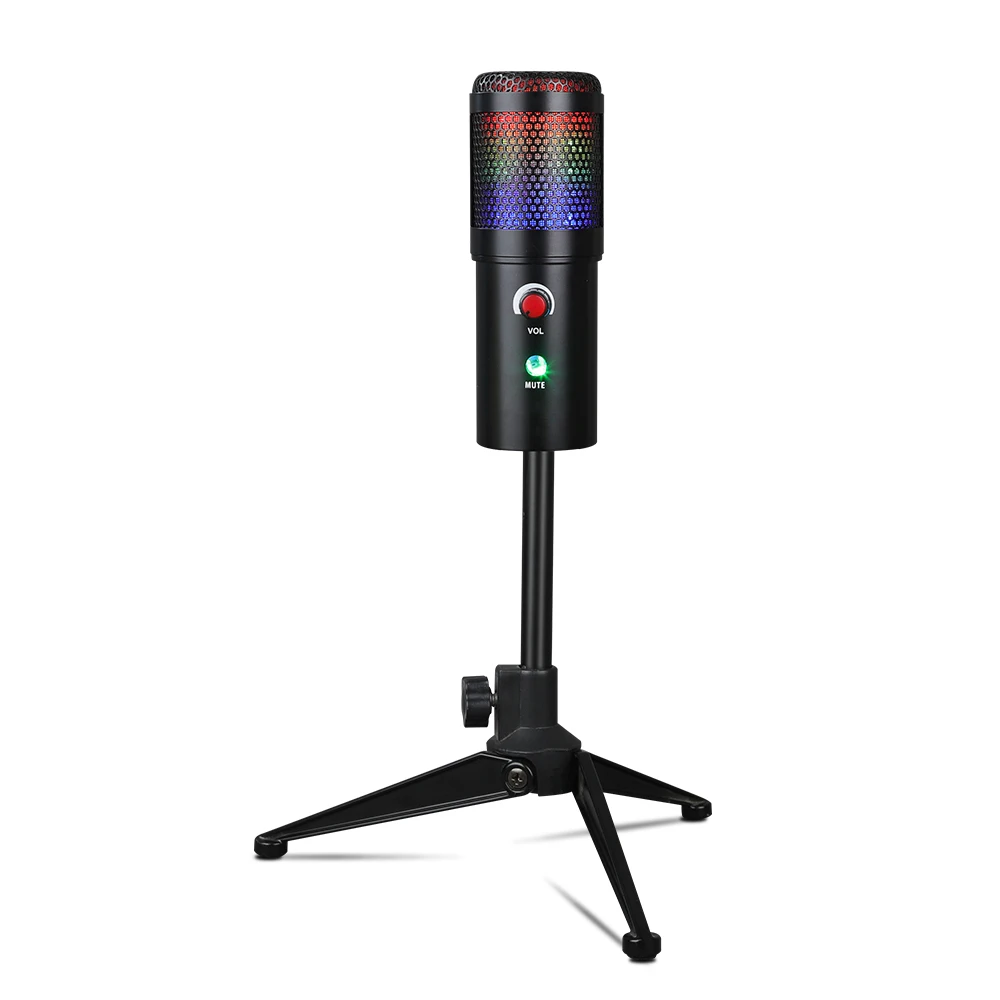 USB Condenser Microphone Studio Recording with Stand Desktop Computer Streaming Microphone for youtube Vlog