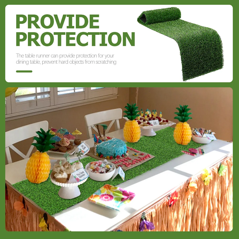 Artificial Grass Table Flag Turf Table Decorations Green Rug Greenery Runner Home Wedding Dining Room