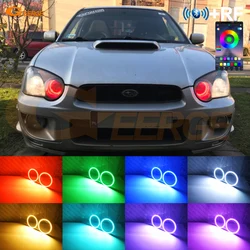 For Subaru Impreza WRX STI 2003 2004 2005 BT App RF Remote Control Multi-Color Ultra Bright RGB LED Angel Eyes Kit Halo Rings