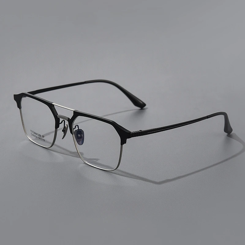 

54-19-146 Pure Titanium Glasses Ultralight Business Double Beam Vintage Men's Glasses Myopia Glasses Rim Customized Prescription