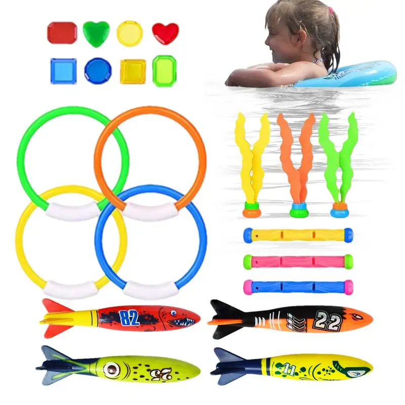 

Summer Children Swimming Pool Diving Toys Summer Shark Rocket Throwing Toy Water Grass Ring Dolphin Diving Man Interaction Toy