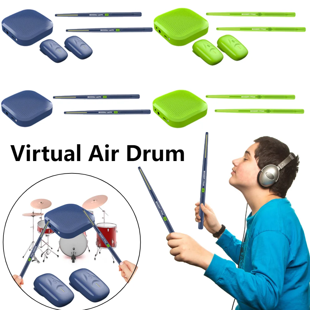 Electric Virtual Drum Kit Electronic Air Drumsticks Musical Instrument Smart Wireless Virtual Reality Drum Stick Pedals Kit