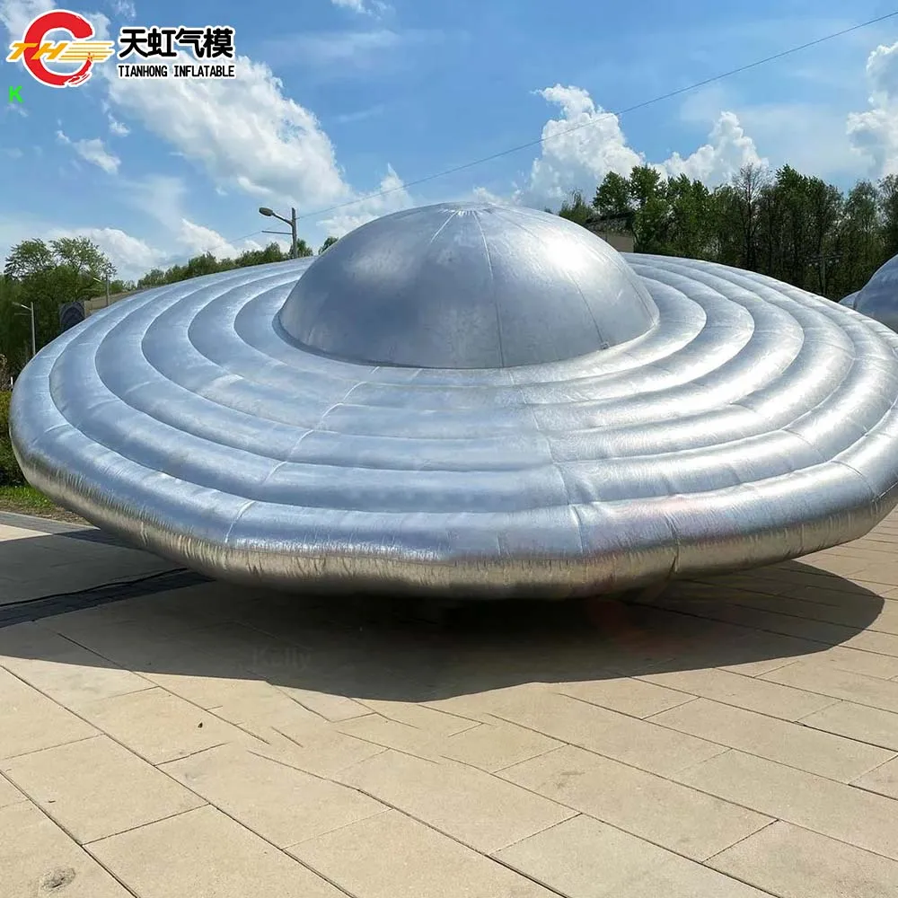 

Быстрая доставка, гигантская серебряная надувная модель НЛО 2 м/3 м/5 м, надувная летающая тарелка, копия НЛО для украшения сцены или мероприятий