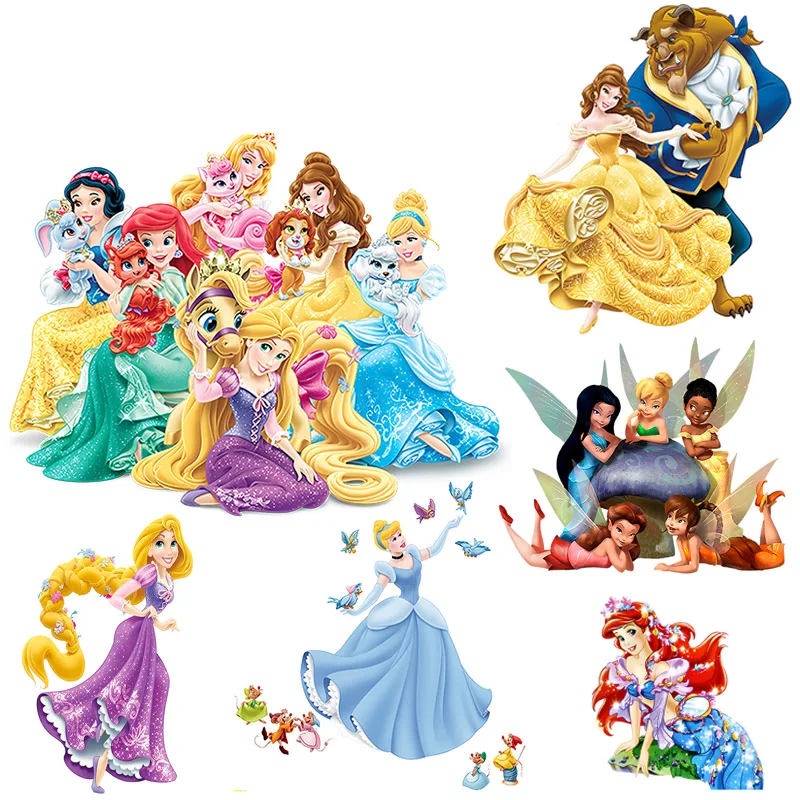 Disney Princess Beauty and The Beast Clothing Thermoadhesive Patche Iron-on Transfers for Clothing Transfer Thermal Stickers