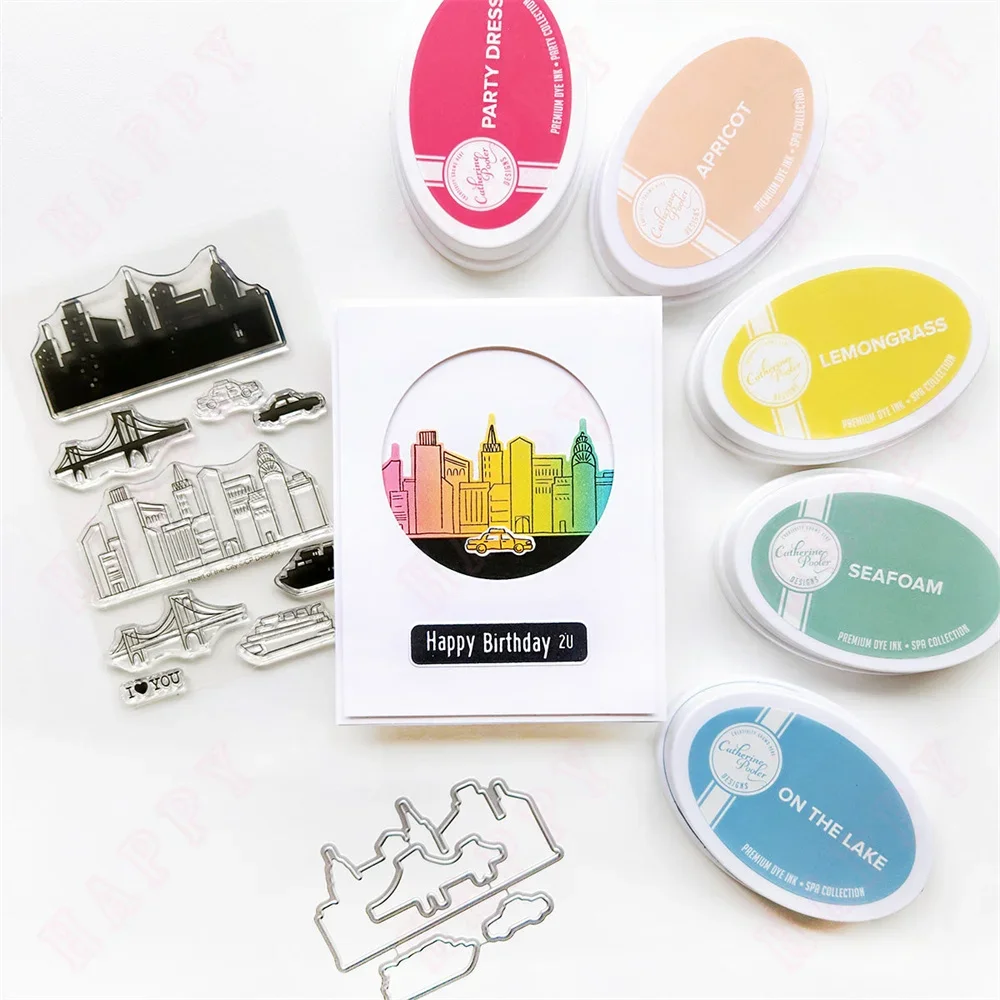 

2025 Party Colors Stamp Set Metal Craft Cutting Dies DIY Scrapbooking Paper Decoration Manual Handmade for Emboss Template