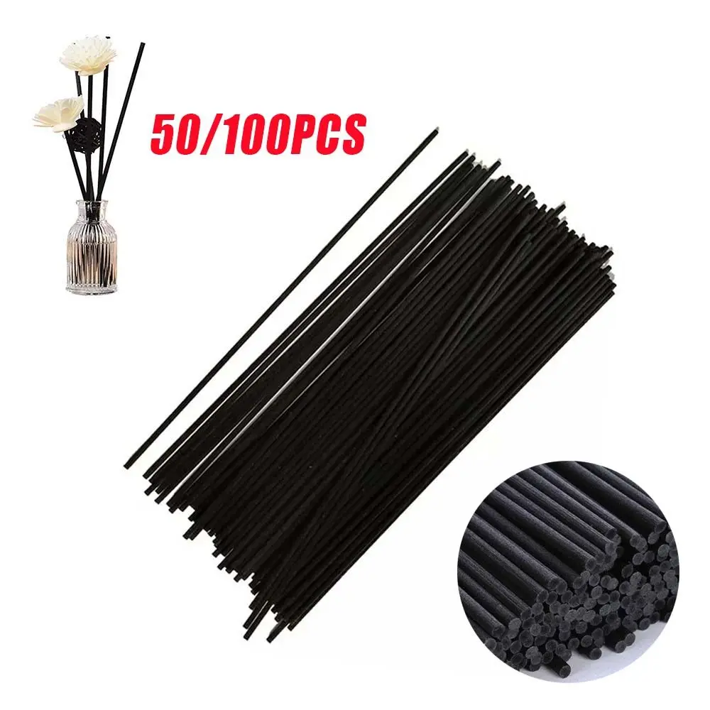 20cm 3mm Black Handmade Rattan Home Decor Diffuser Sticks Replacement Fiber Aromatherapy