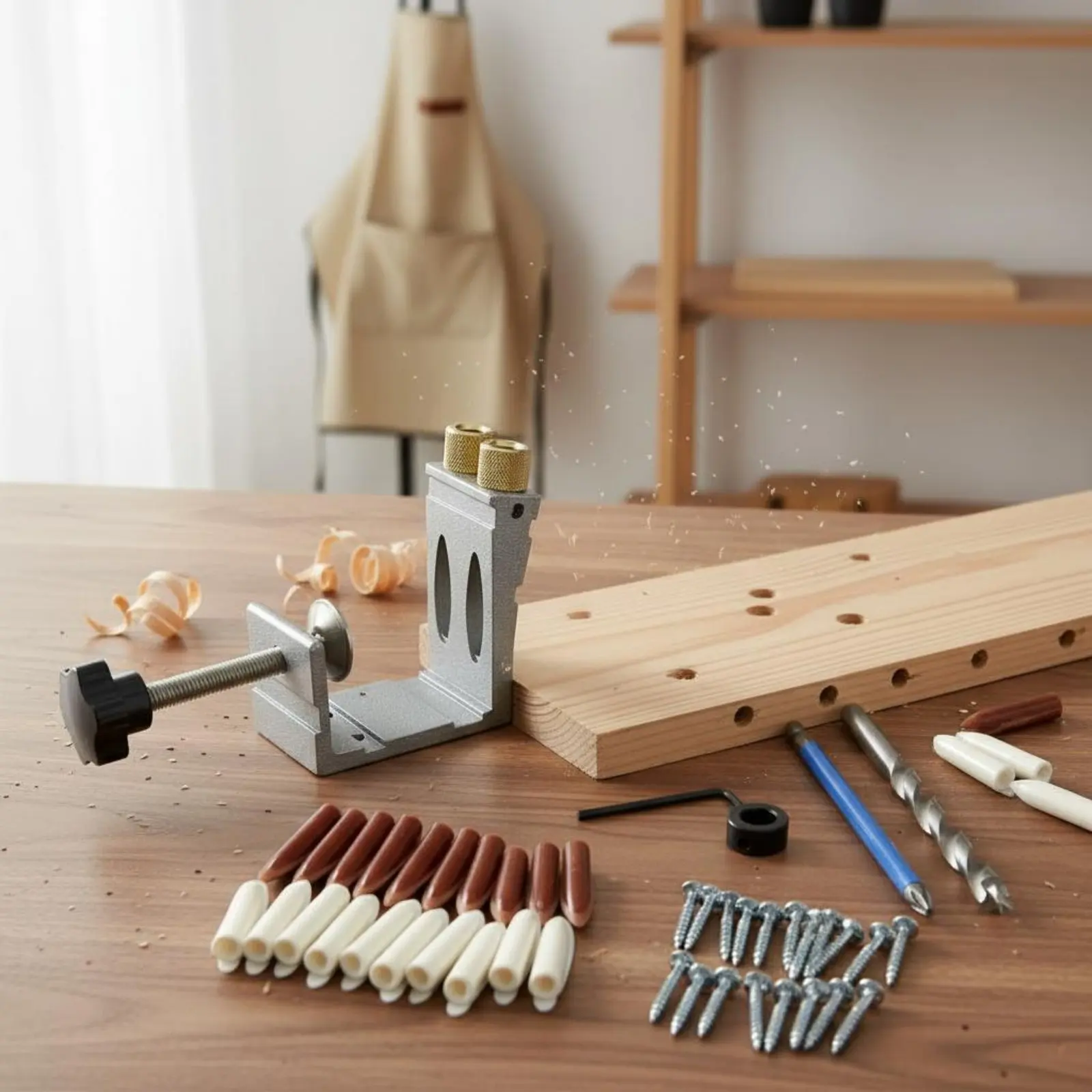 47 Pieces Angled Hole Drilling Jig Creates Strong Joints Pocket Hole Jig 15 Degree Drill Guide Easy to Use Wood Joinery