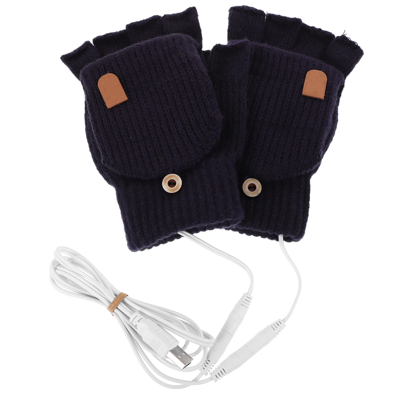 

1 Pair Usb Heated Gloves Winter Touchscreen Thermal Cycling Biking Motorbike Outdoor Fingerless Warm Half Mittens
