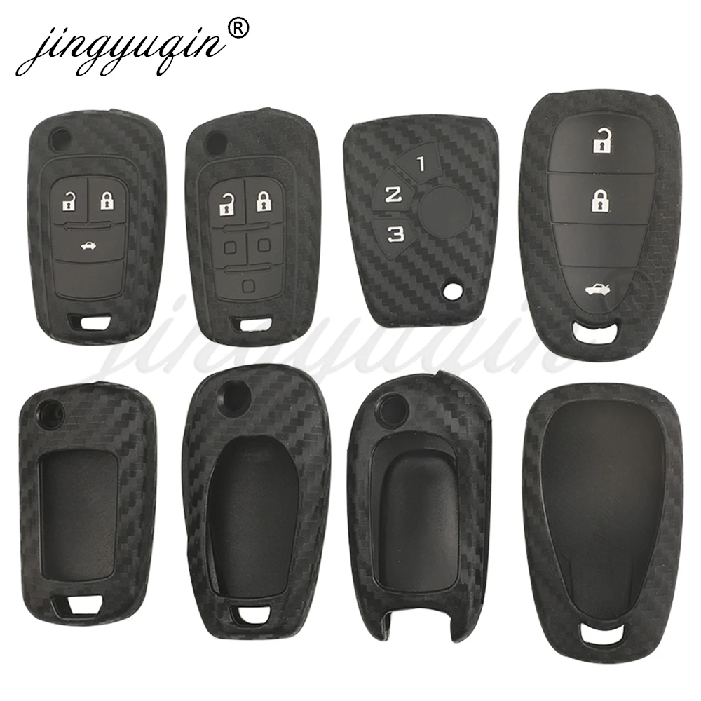 jingyuqin Silicone Car Key Cover Case For Opel Vauxhall Insignia Astra Zafira Corsa Mokka Chevrolet Cruze Aveo Spark Trax Malibu