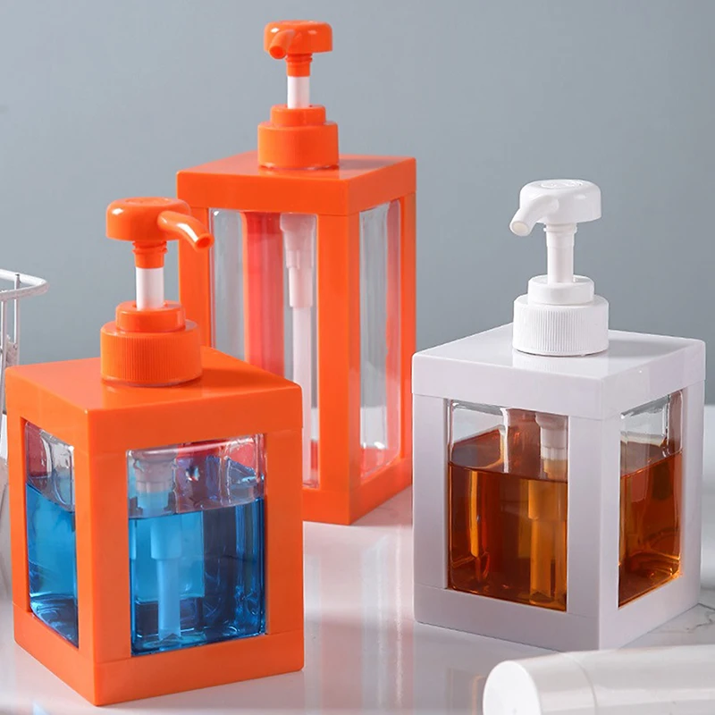 Large-Capacity Lotion Dispensing Bottle Household Push-Type Square Bottle Bathroom Shower Gel Visual Hand Sanitizer Bottle