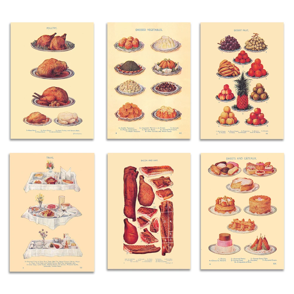 1940s Cookbook Print. Vintage Appetizers. Enhanced Print of a Page from 