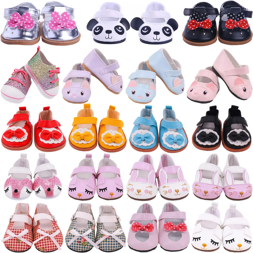 Cute Animal Pattern Shoes Panda/Cat Shoes Doll Clothes Accessories Shoes Fit 18inch American & 43Cm Baby New Born Doll OG Girl's