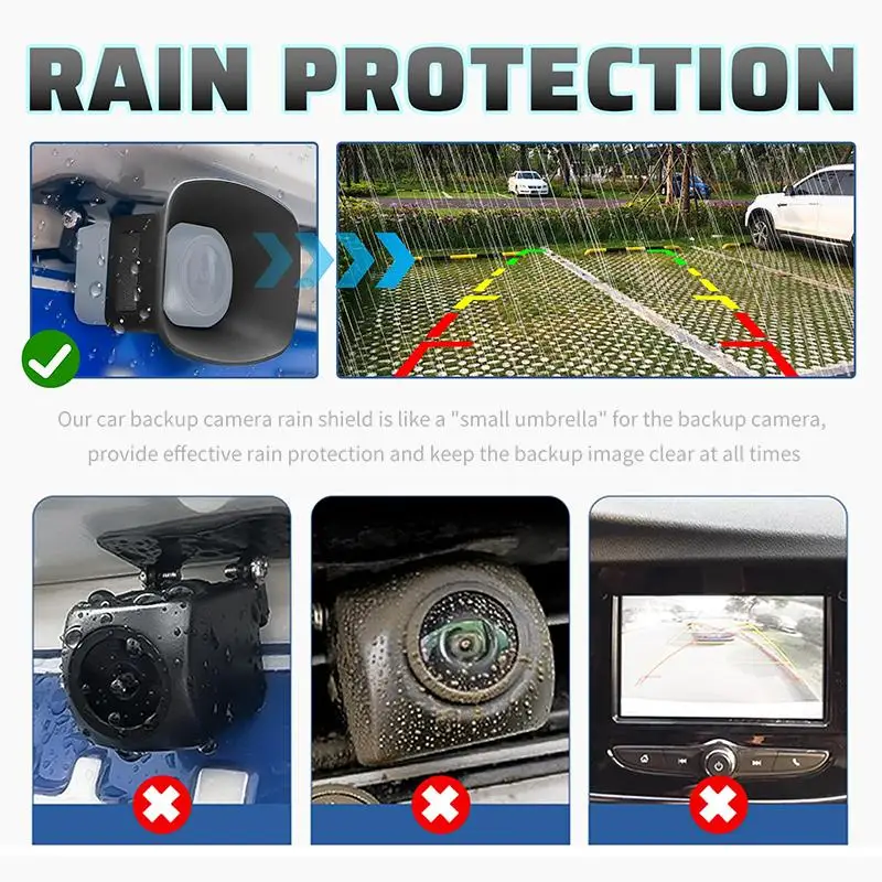 Universal Silicone Car Backup Camera Rain Cover Easy Install Weatherproof Protector for Rear View Safety Parking